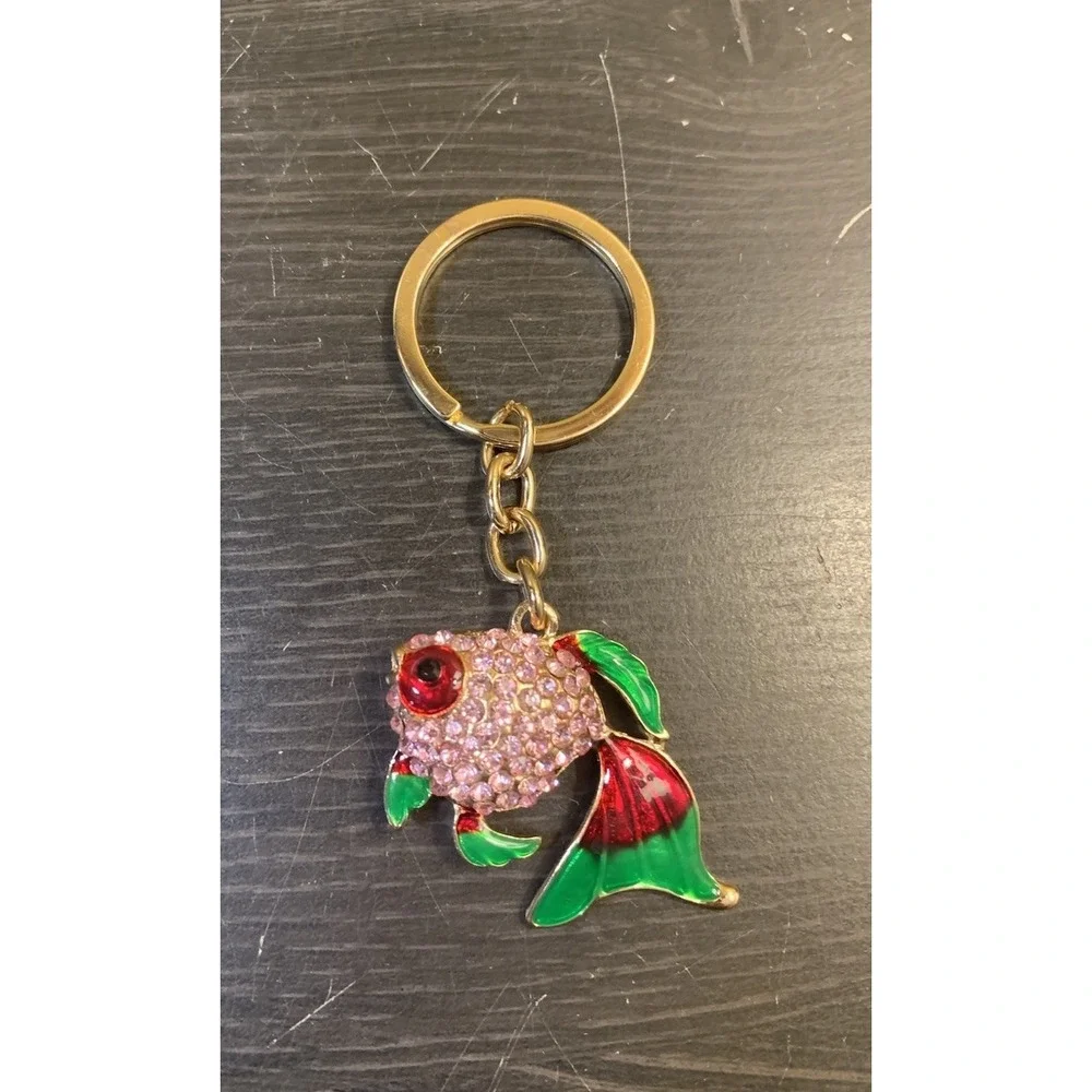 Bling Fish 3D Keychain Colorful‎ Pendant Charm for Purse Bag